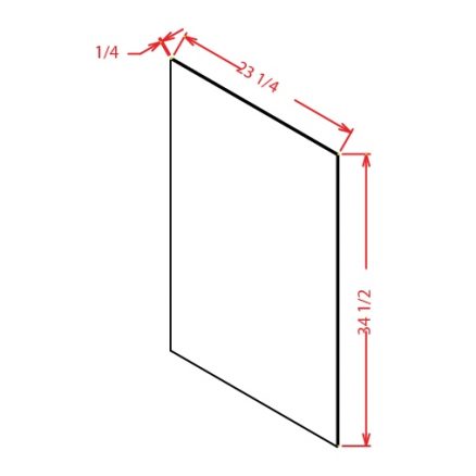 TDEP2496 Tall Decorative End Panel 24 inch by 96 inch Shaker White ...