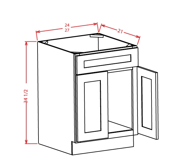 Yc Vs27 Vanity Sink Bases Double Door Single Drawer Front 27