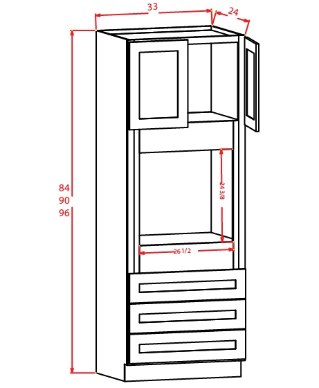 Cc O339024 Universal Oven Cabinet 33 Inch By 90 Inch By 24 Inch