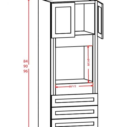 Espresso Shaker Oven Cabinet 33W x 96H - Denver Cabinets