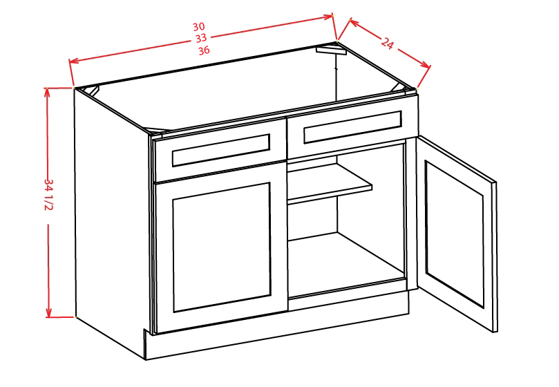 Sm Sb33 Sink Base 36 Inch Cabinetcorp