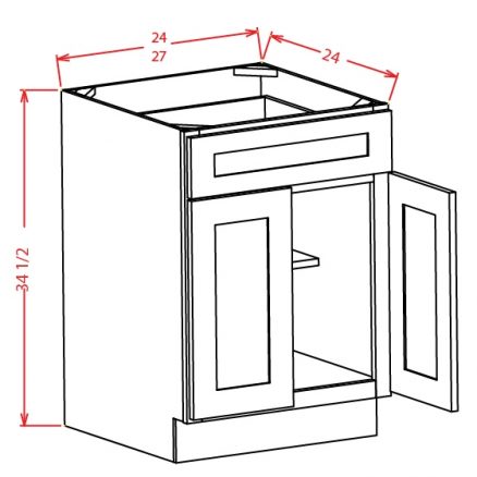 SA-3DB15 - 3 Drawer Base - 15 inch - Shaker Antique White Base Cabinets ...