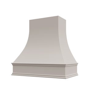 White Range Hood, Kitchen Hood, Vent Hood, Curved Strapped Stove Vent Cover  With Block Molding, Custom Range Hood 30 36 42 48 Wide 