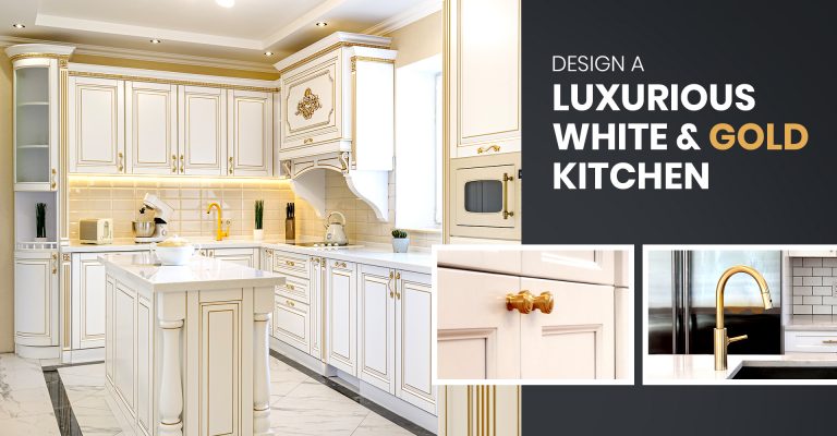 gold white kitchen design
