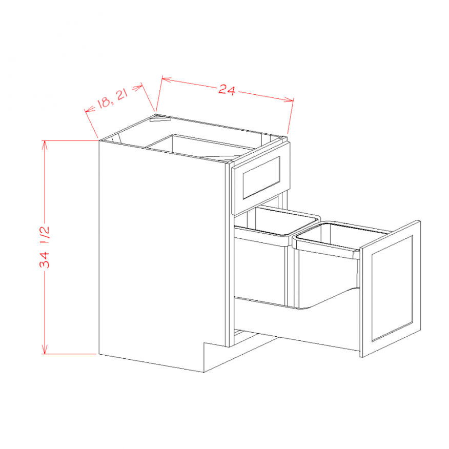 TW-B21TCPO - Single Full Height Door Base Kit With Single Trashcan ...