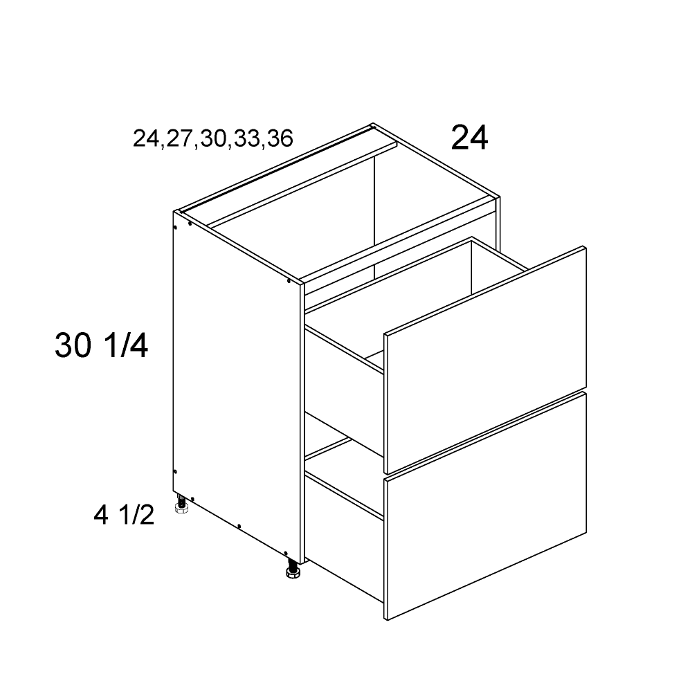 2 Drawer Base Cabinet 24