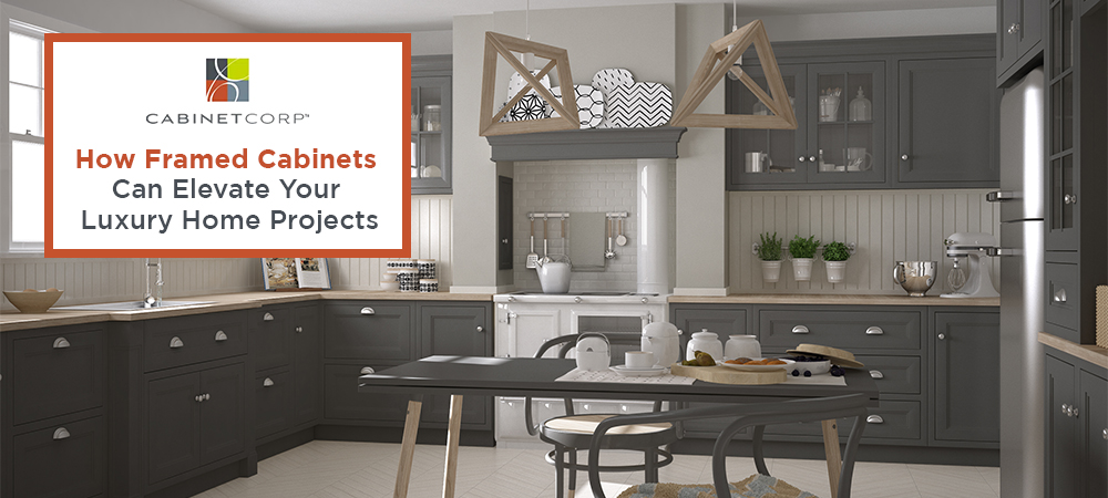 Elegant framed kitchen cabinets enhancing a luxury home interior with premium craftsmanship and timeless design.